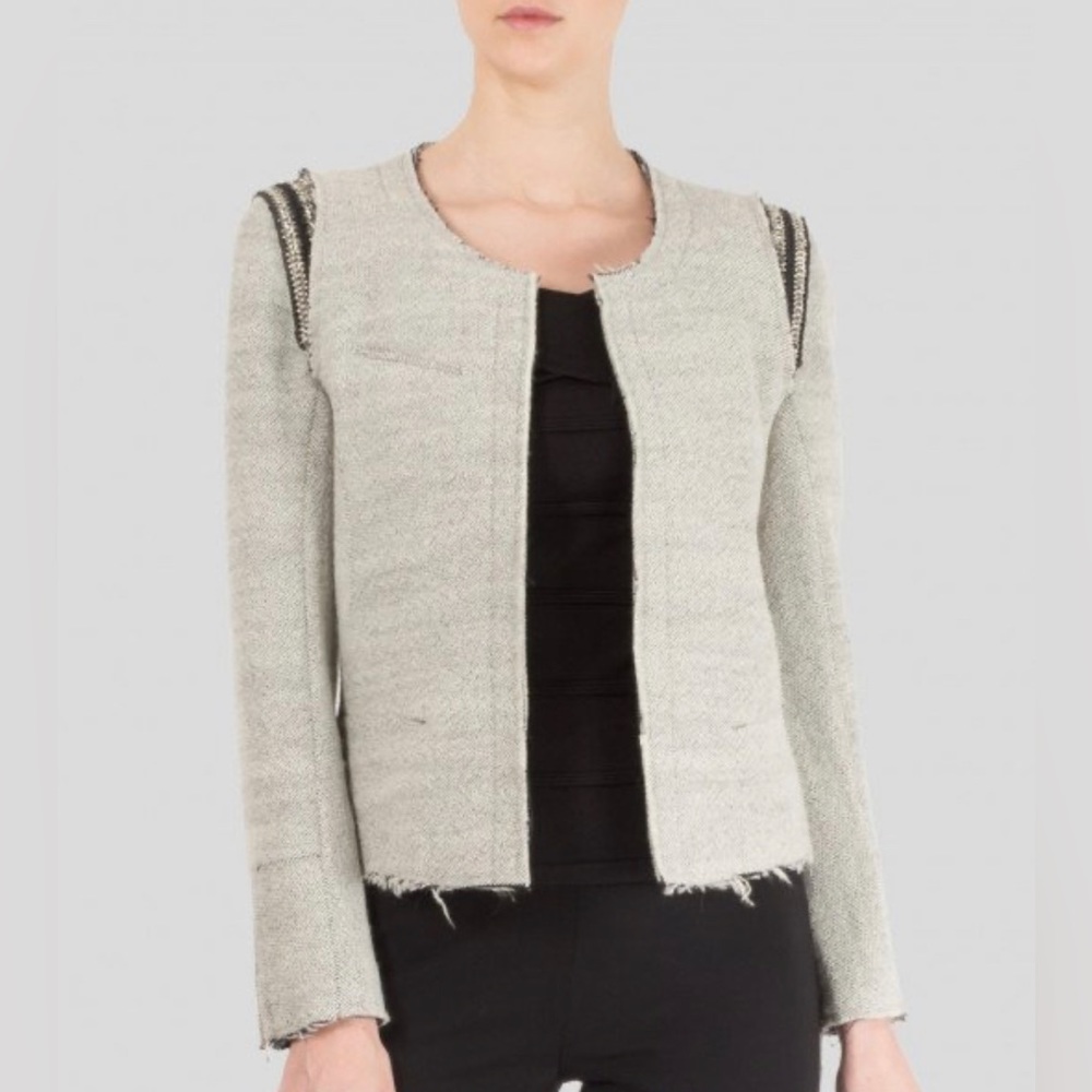 IRO Amina Wool Blend Chain Detail Jacket Blazer Size 2